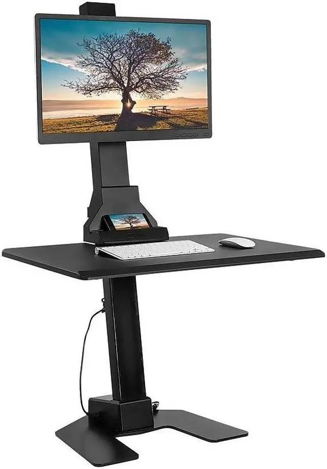 Alt view image 11 of 14 - Mount-It! Electric Gaming Standing Desk Converter with Monitor Mount