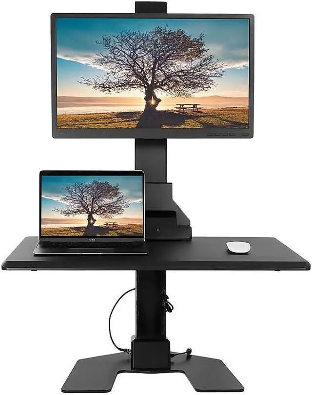Alt view image 10 of 14 - Mount-It! Electric Gaming Standing Desk Converter with Monitor Mount