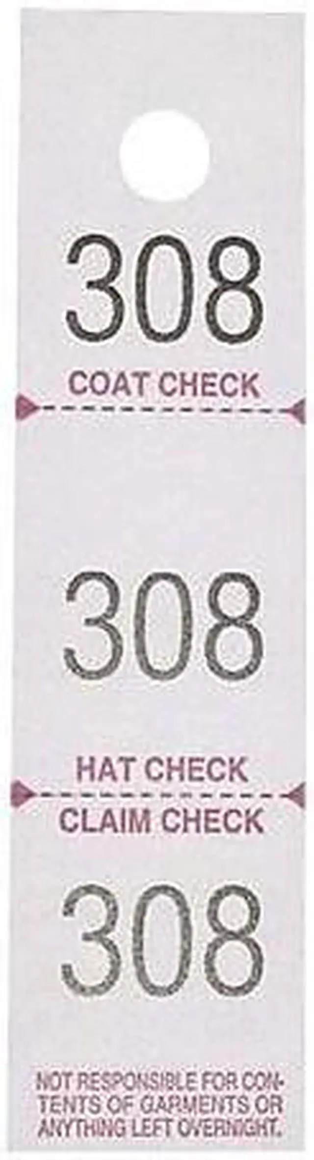 Main image of Sparco Coat Check Tickets 3-Part 500/PK White 99300