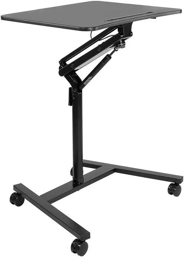 Alt view image 7 of 17 - Mount-It! Mobile Standing Laptop Desk | Height Adjustable Rolling Sit Stand Workstation with Casters |  27.5 Inch Wide