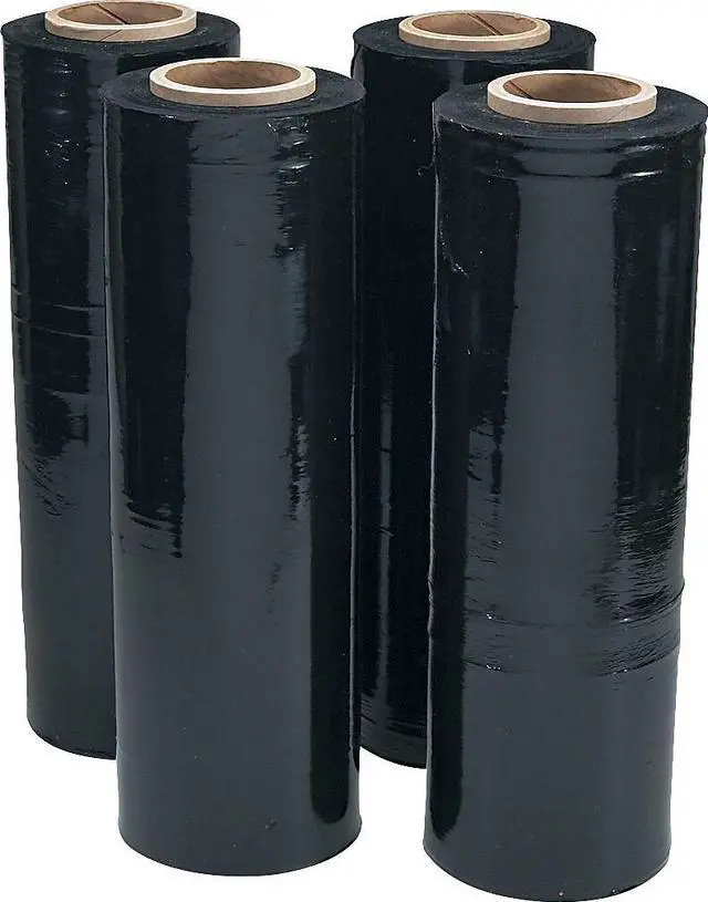 Alt view image 6 of 6 - Universal Black Stretch Film 18" x 1 500ft Roll 20mic (80-Gauge) 4/Carton 62120