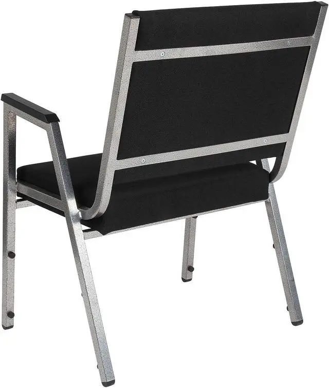 Alt view image 18 of 20 - Flash Furniture HERCULES Series 1500 lb. Rated Antimicrobial Fabric Bariatric Arm Chair with Silver Vein Frame, Black