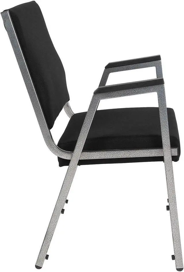 Alt view image 19 of 20 - Flash Furniture HERCULES Series 1500 lb. Rated Antimicrobial Fabric Bariatric Arm Chair with Silver Vein Frame, Black