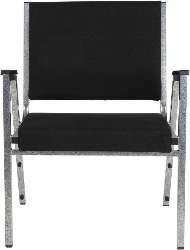 Alt view image 20 of 20 - Flash Furniture HERCULES Series 1500 lb. Rated Antimicrobial Fabric Bariatric Arm Chair with Silver Vein Frame, Black