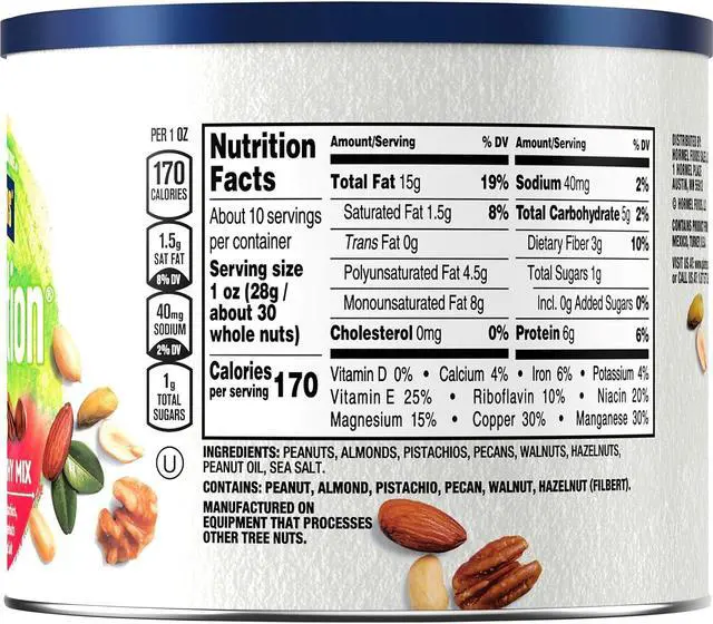 Alt view image 5 of 7 - Kraft Planters Heart Healthy Mix Assorted Nuts 9.75oz. Green 05957