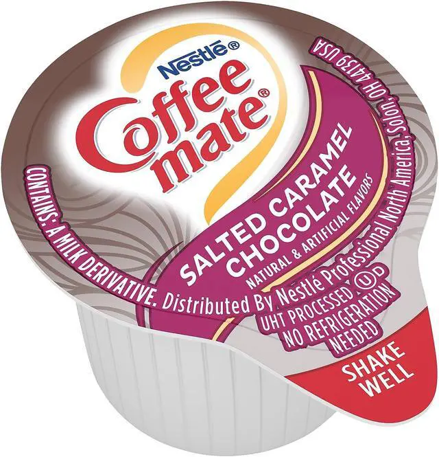 Alt view image 2 of 7 - Coffee-mate Liquid Coffee Creamer Salted Caramel Chocolate 0.375 oz Mini Cups 50/Box 77197