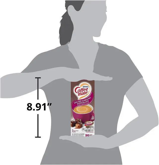 Alt view image 4 of 7 - Coffee-mate Liquid Coffee Creamer Salted Caramel Chocolate 0.375 oz Mini Cups 50/Box 77197