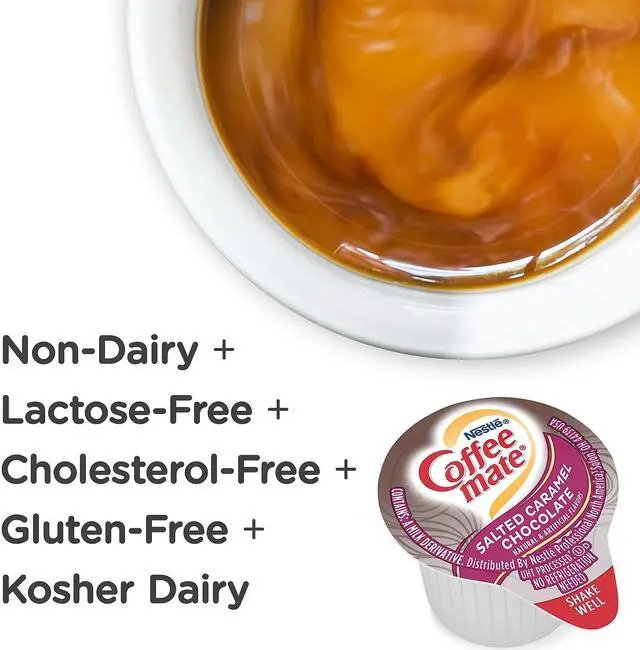 Alt view image 5 of 7 - Coffee-mate Liquid Coffee Creamer Salted Caramel Chocolate 0.375 oz Mini Cups 50/Box 77197