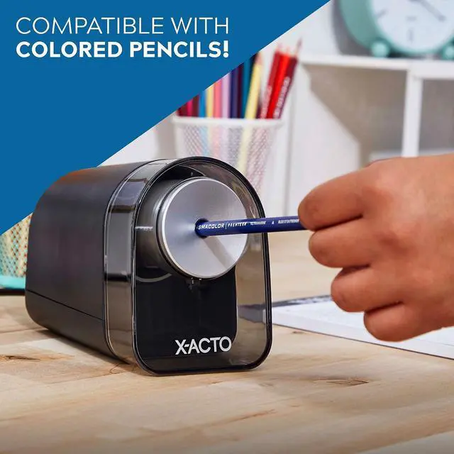 Alt view image 6 of 7 - X-ACTO XLR Electric Pencil Sharpener Black (ELM1818X)