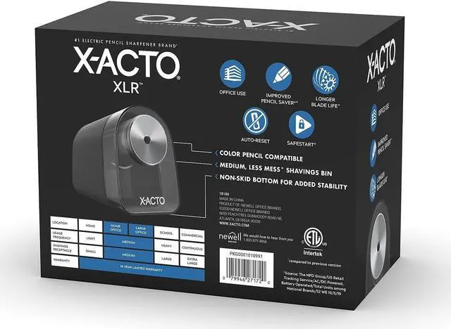 Alt view image 2 of 7 - X-ACTO XLR Electric Pencil Sharpener Black (ELM1818X)