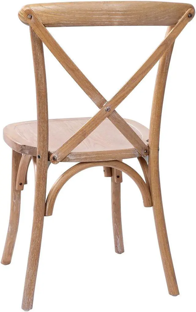 Alt view image 5 of 14 - Flash Furniture Advantage Wood X-Back Chair Armless Medium White Grain (XBACKMEDWHT)