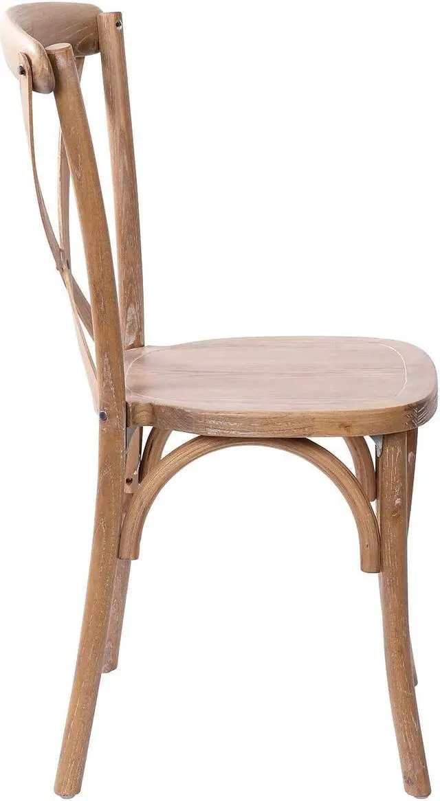Alt view image 7 of 14 - Flash Furniture Advantage Wood X-Back Chair Armless Medium White Grain (XBACKMEDWHT)