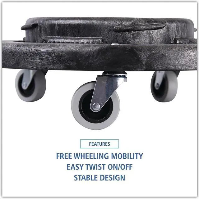 Alt view image 2 of 7 - Boardwalk Refuse Container Utility Dolly 300 lbs Gray DOLLY