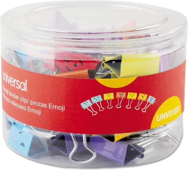 Alt view image 5 of 9 - UNIVERSAL Emoji Themed Binder Clips Assorted Medium 1" Wide 42/Pack 31031