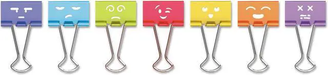 Alt view image 6 of 9 - UNIVERSAL Emoji Themed Binder Clips Assorted Medium 1" Wide 42/Pack 31031