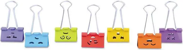 Alt view image 7 of 9 - UNIVERSAL Emoji Themed Binder Clips Assorted Medium 1" Wide 42/Pack 31031