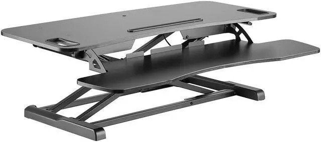 Main image of Amer Mounts EZRiser36 Height Adjustable Sit/Stand Desk Computer Riser Black EZRISER36