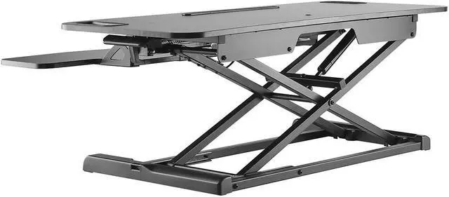 Alt view image 2 of 3 - Amer Mounts EZRiser36 Height Adjustable Sit/Stand Desk Computer Riser Black EZRISER36