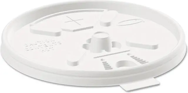 Main image of Dart Translucent Lids for 12-24oz Foam Cups Straw Slot 1000/Carton 16FTLS