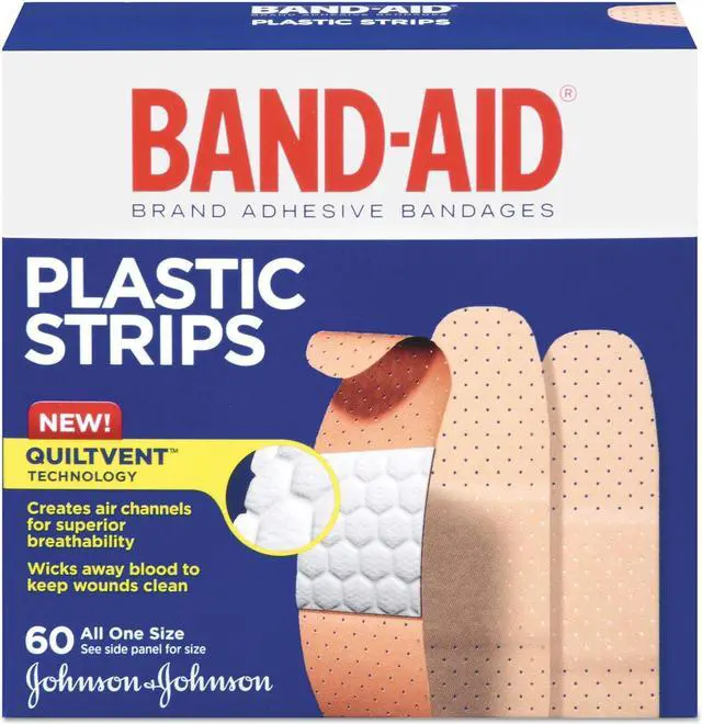 Alt view image 2 of 20 - Band-Aid Brand Tru-Stay Plastic Strips Adhesive Bandages All One Size 60/Count (513186) 100563500