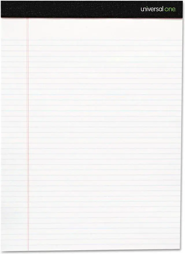 Main image of UNIVERSAL Premium Ruled Writing Pads White 8.5 x 11.75 Legal/Wide 50 Sheets 12 Pads 30730