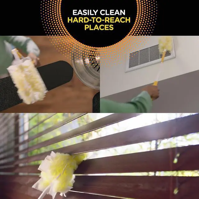 Alt view image 11 of 16 - Swiffer 360 Dusters Refill Dust Lock Fiber Yellow 6/Box 21620BX