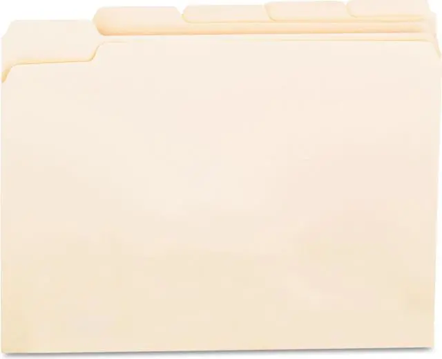 Main image of UNIVERSAL File Folders 1/5 Cut Assorted One-Ply Top Tab Letter Manila 100/Box 12115