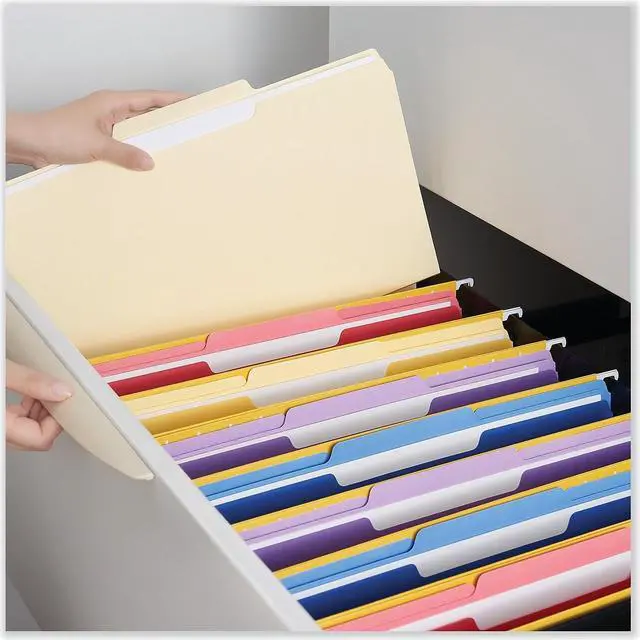 Alt view image 2 of 2 - UNIVERSAL File Folders 1/5 Cut Assorted One-Ply Top Tab Letter Manila 100/Box 12115