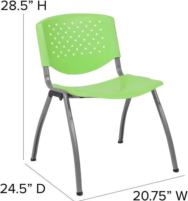 Alt view image 5 of 14 - Flash Furniture HERCULES Series Plastic Cafe Stack Chair Black 5 Pack (5RUT418BK)