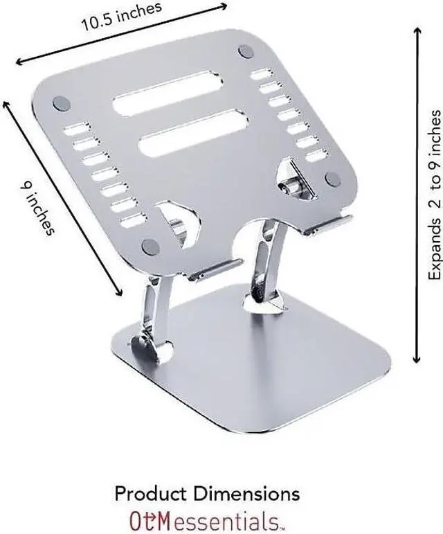 Alt view image 11 of 13 - OTM Essentials Aluminum Adjustable Laptop Riser Stand Gray (OB-A2A)