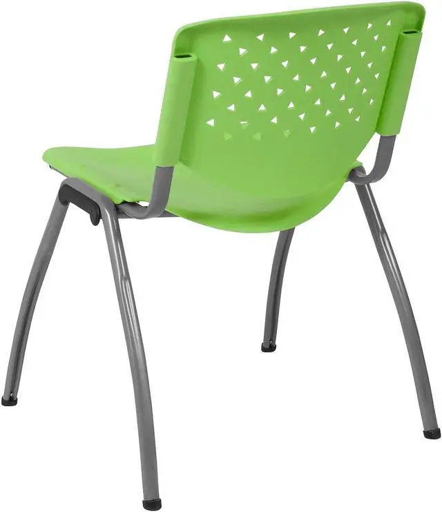Alt view image 6 of 14 - Flash Furniture HERCULES Series Plastic Cafe Stack Chair Black 5 Pack (5RUT418BK)
