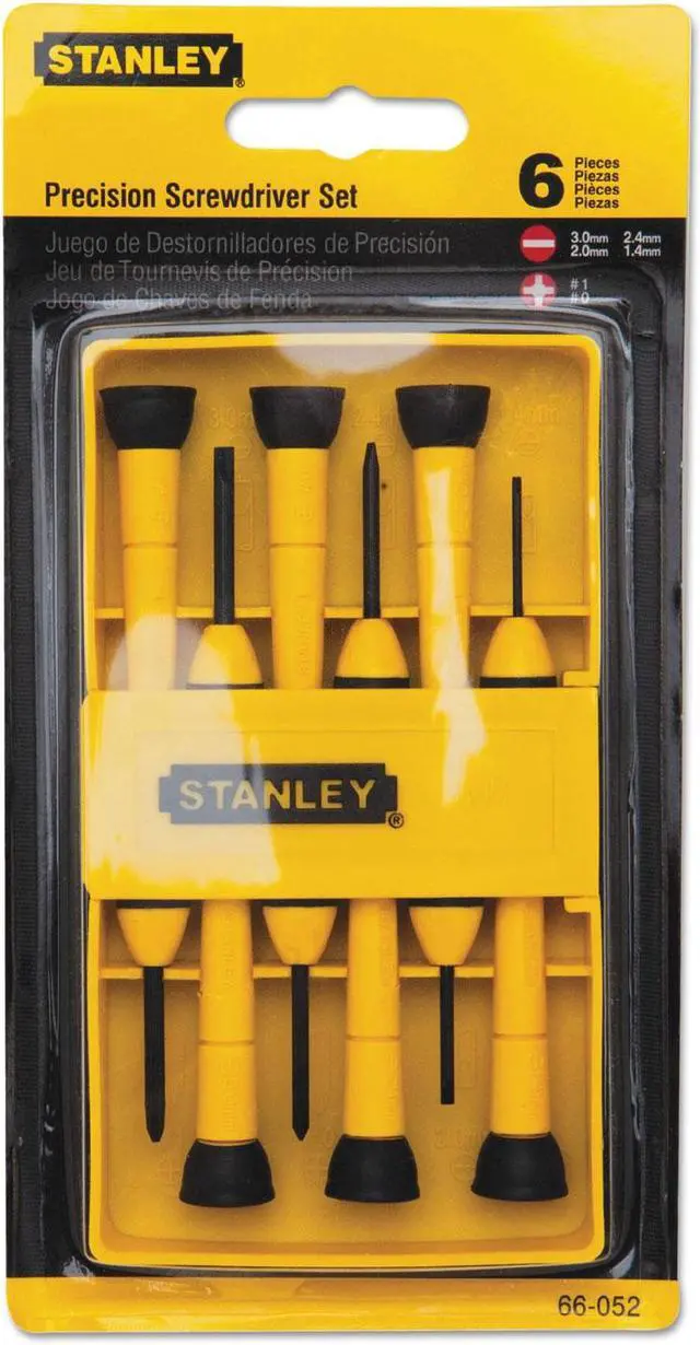 Alt view image 2 of 7 - Stanley Tools 6-Piece Precision Screwdriver Set Black/Yellow 66052