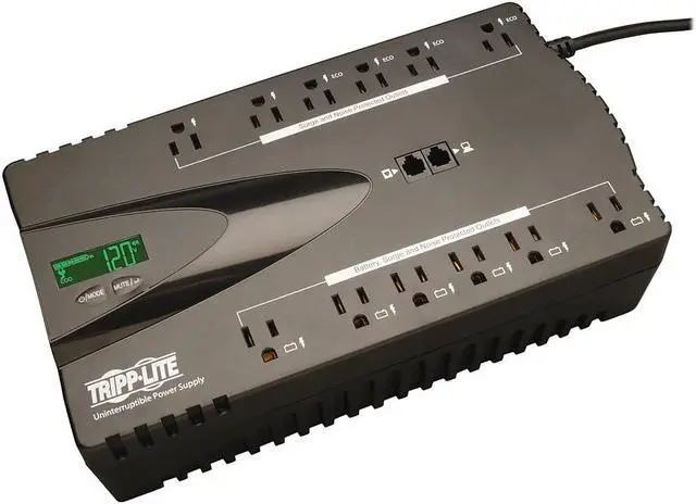 Alt view image 2 of 3 - Tripp Lite ECO Series 850VA 425W Energy-Saving Standby Desktop/Wall UPS ECO850LCD