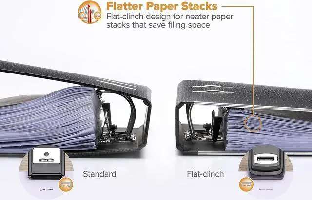 Alt view image 5 of 6 - Bostitch Stapler 40-Sheet Half Strip Flat Clinch Black B175BLK