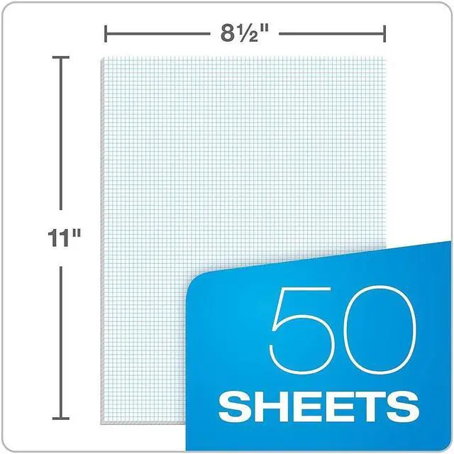 Alt view image 5 of 7 - AMPAD/DIV. OF AMERCN PD&PPR Quadrille Pads 8 Squares/Inch 8 1/2 x 11 White 50 Sheets 22005
