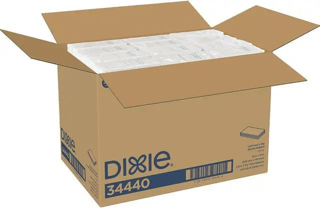 Alt view image 6 of 7 - Dixie Dinner Napkin 2-ply White 3024 Napkins/Pack (34440CT)