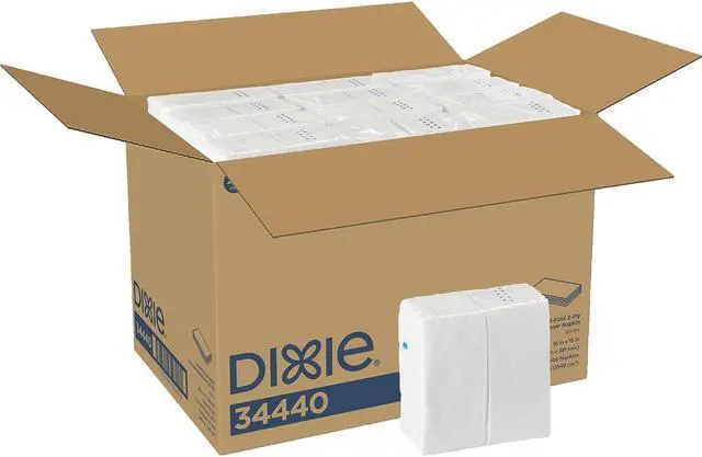 Main image of Dixie Dinner Napkin 2-ply White 3024 Napkins/Pack (34440CT)