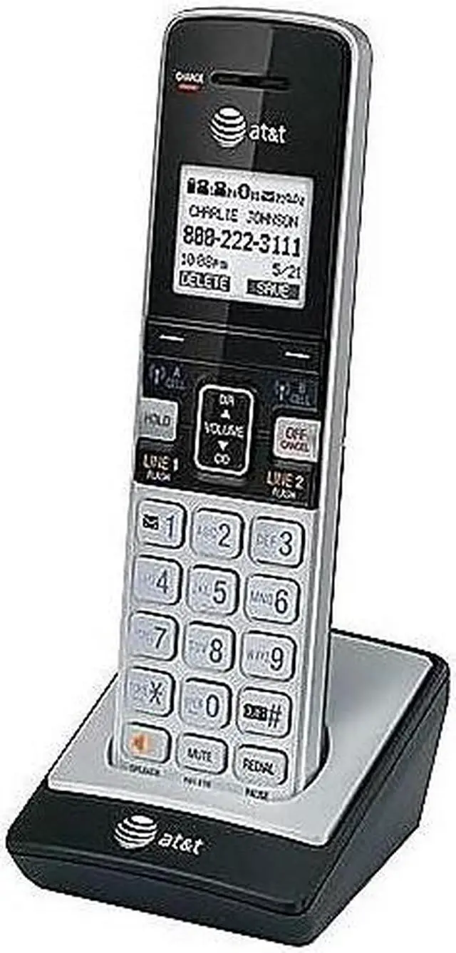 Alt view image 2 of 3 - AT&T TL86003 Handset Cordless Telephone Silver/Black 286724
