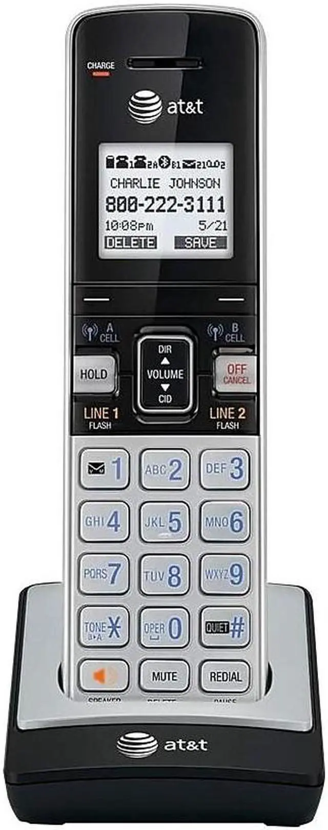 Main image of AT&T TL86003 Handset Cordless Telephone Silver/Black 286724
