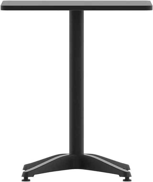 Alt view image 5 of 14 - Flash Furniture Mellie Metal Indoor-Outdoor Table with Base 23.5" Square (TLH0531BK)