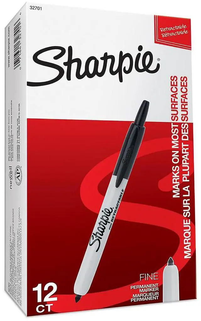Alt view image 4 of 6 - Retractable Sharpie Marker Fine Point 12/BX Black 32701DZ