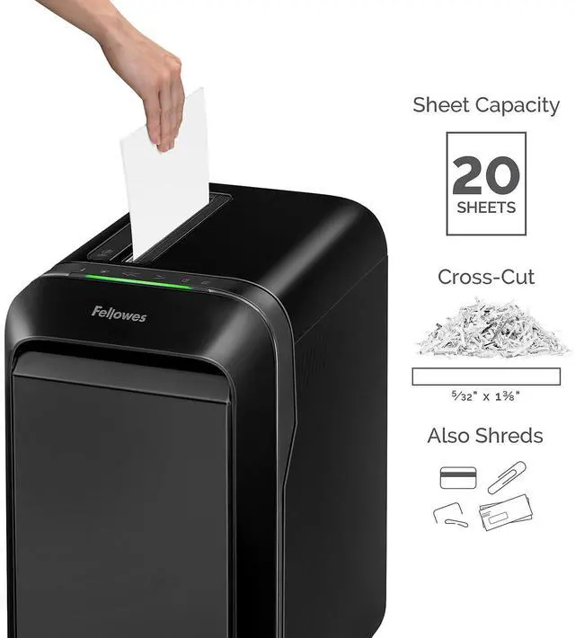 Alt view image 16 of 20 - Fellowes Powershred LX180 16-Sheet Cross Cut Personal Paper Shredder (FEL5501601)
