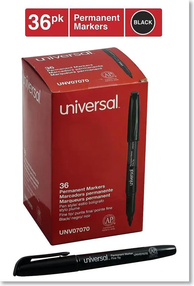 Alt view image 3 of 8 - Universal Pen-Style Permanent Marker Bullet/Fine Point Black 36/Pack 07070
