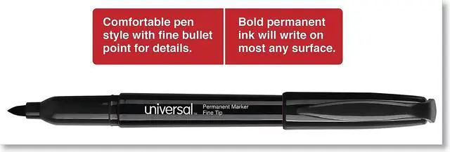 Alt view image 4 of 8 - Universal Pen-Style Permanent Marker Bullet/Fine Point Black 36/Pack 07070
