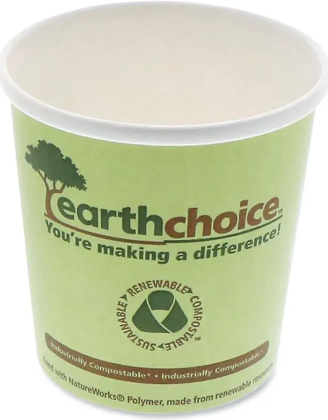 Main image of Pactiv Corporation Pactiv Evergreen EarthChoice Compostable Container Large Soup 16 oz. 3.63" Diameter x 3.88"h Green 500/Carton PHSC16ECDI