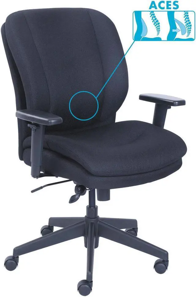 Alt view image 7 of 7 - SertaPedic Cosset Ergonomic Task Chair Black 48967A