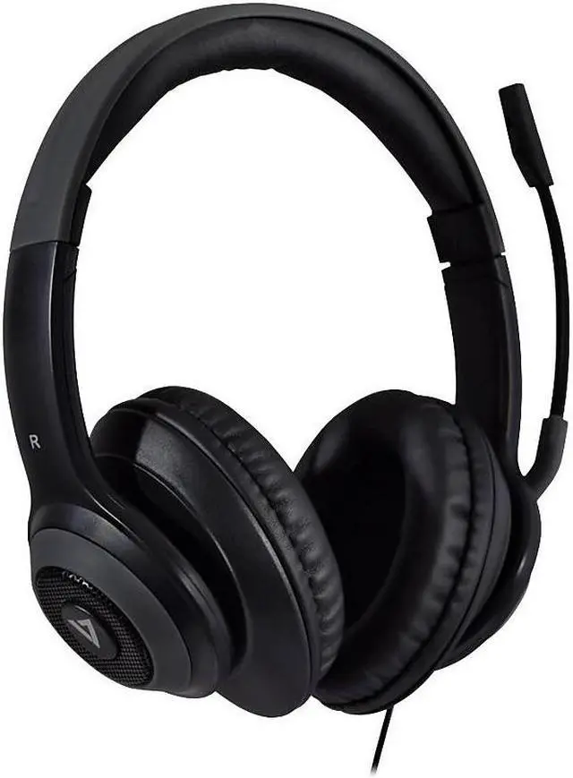 Alt view image 2 of 7 - V7 Noise Canceling Stereo Headset Over-the-Head Black/Gray (HC701)