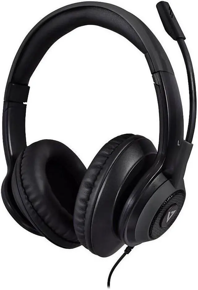 Alt view image 6 of 7 - V7 Noise Canceling Stereo Headset Over-the-Head Black/Gray (HC701)