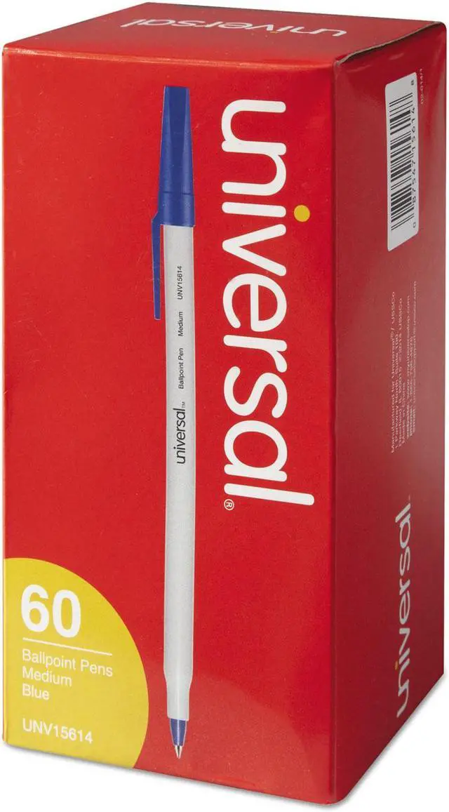 Alt view image 3 of 8 - UNIVERSAL Economy Ballpoint Stick Oil-Based Pen Blue Ink Medium 60/Pack 15614