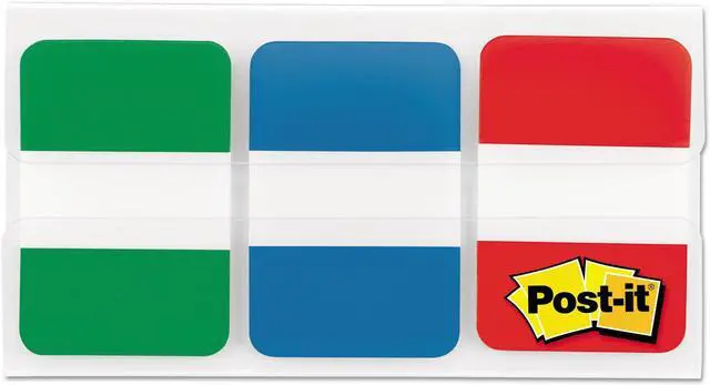 Main image of Post-it File Tabs 1 x 1 1/2 Blue/Green/Red 66/Pack 686GBR